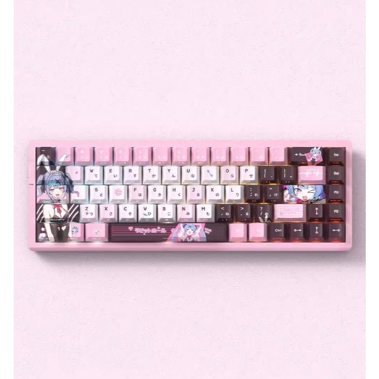 Keycaps PBT Double Shot Shine Through Hatsune Miku Rabbit Hole Cherry Profile