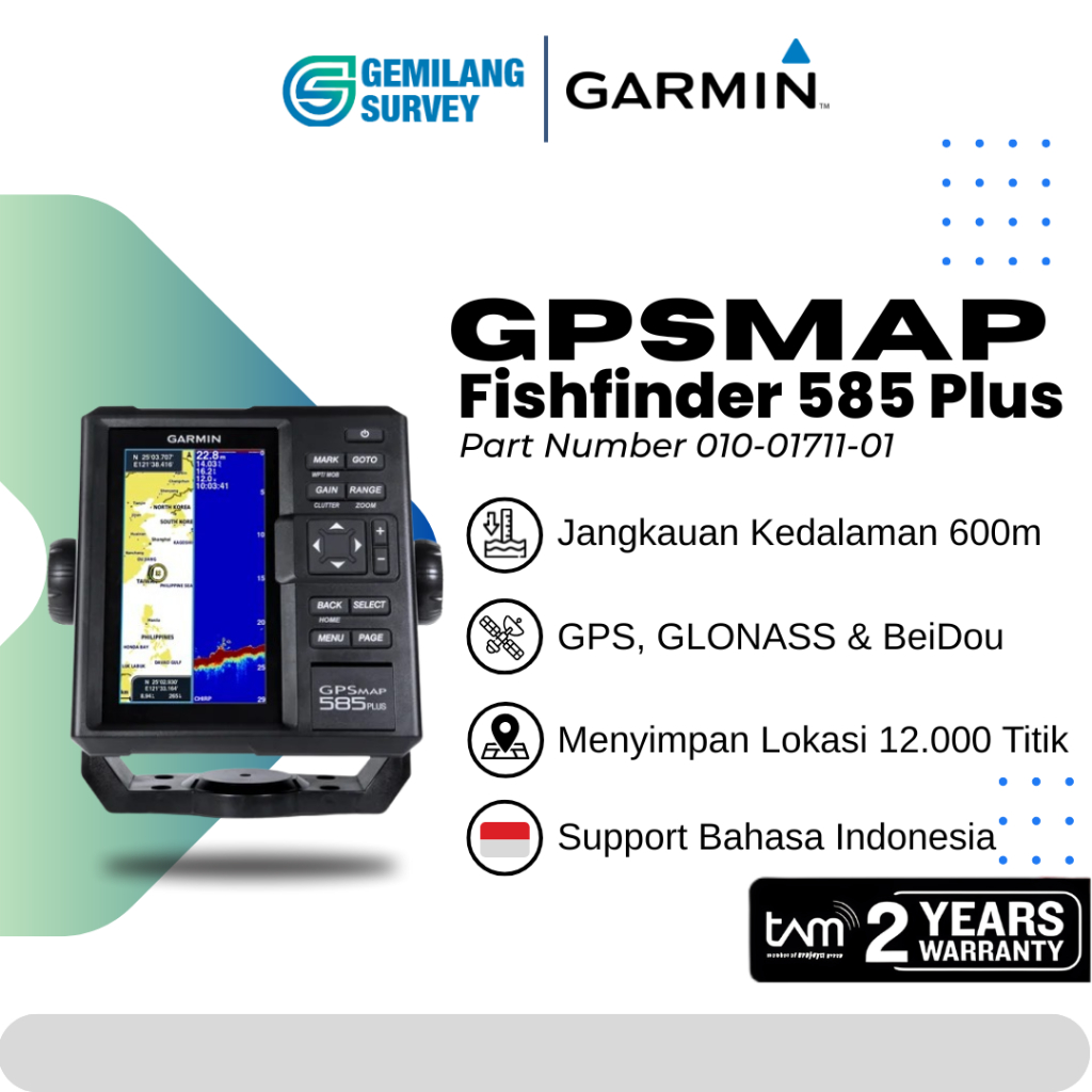 GPSMAP 585 Plus Fishfinder Maritim - Alat Pelacak Ikan