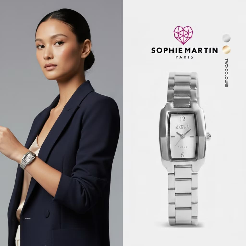 JAM TANGAN WANITA GOLD - SILVER  ORIGINAL SOPHIE PARIS