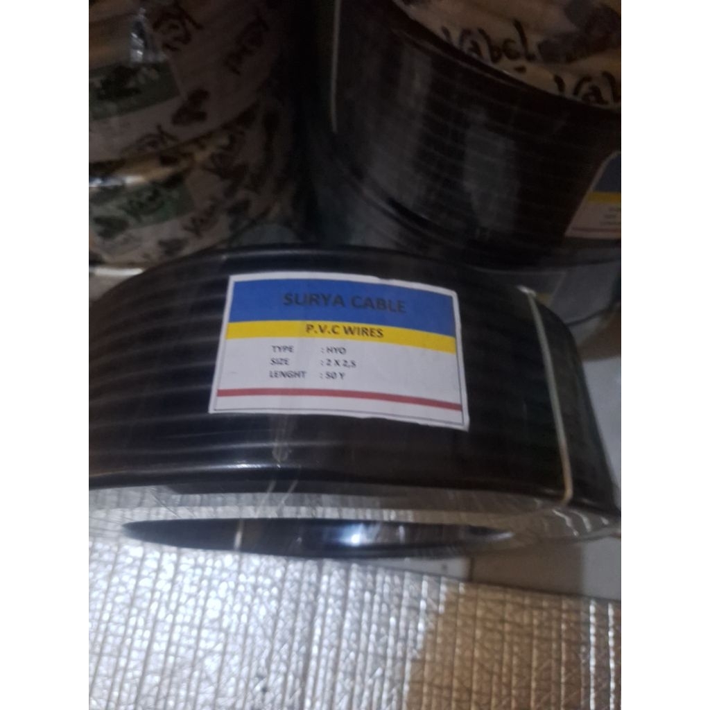 kabel serabut hitam 2x2.5 ecer permeter