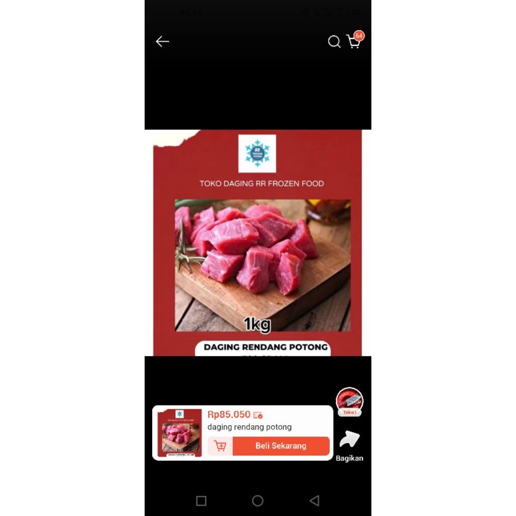 daging rendang potong 1kg