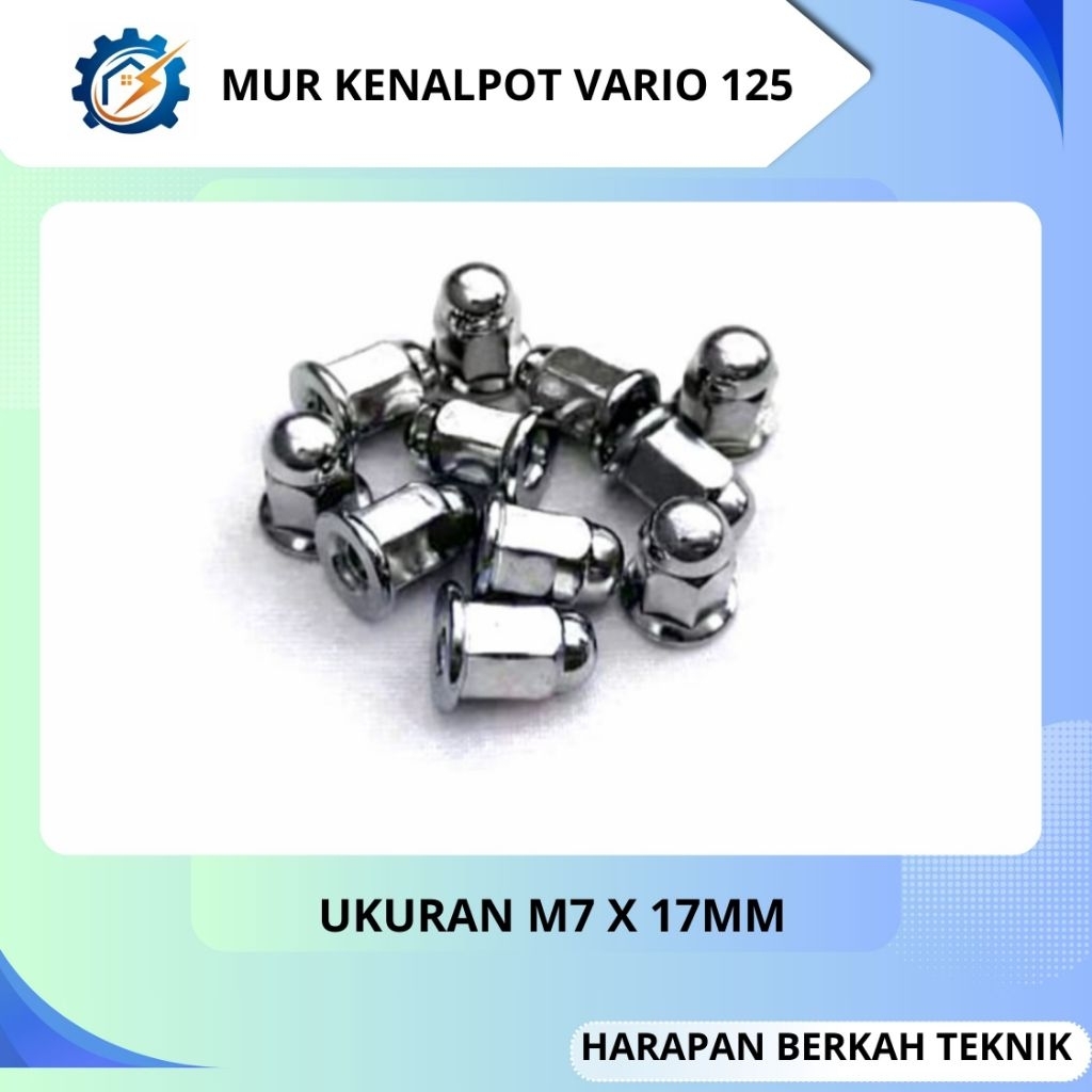 1 set MUR knalpot VARIO 125 M7x17 kunci 10 Mur topi untuk mur knalpot VARIO 125