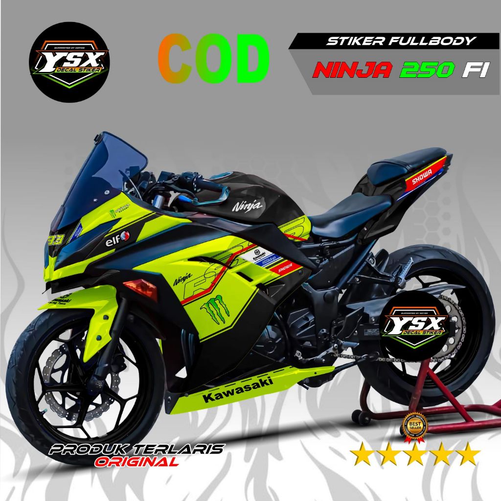 Decal Ninja 250 fi stiker Fullbody model Monster 3 Keren