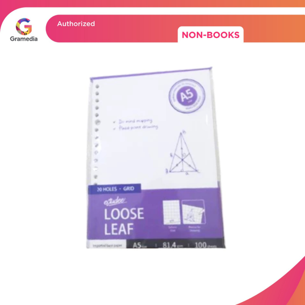 Gramedia Bogor - Estudee Loose leaf Premium - Grid A5 100SHT