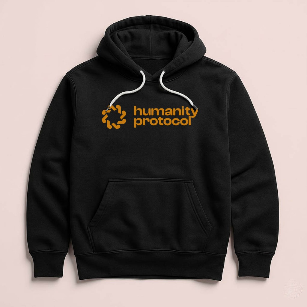 Hoodie Unisex Sweater Fleece Black Cloth Humanity Protocol Crypto token
