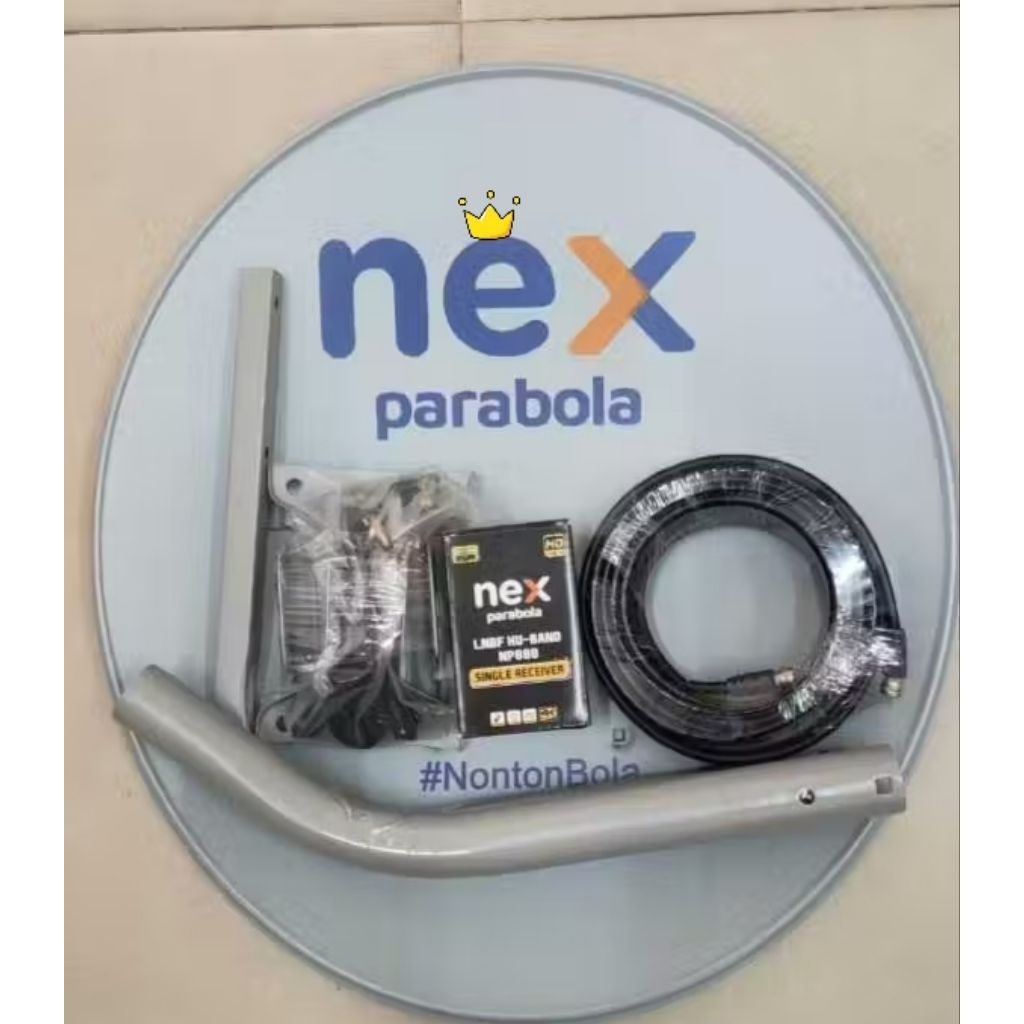 Dish 45cm Nex (solid) Parabola Mini Lengkap LNB Kabel Tanpa Receiver