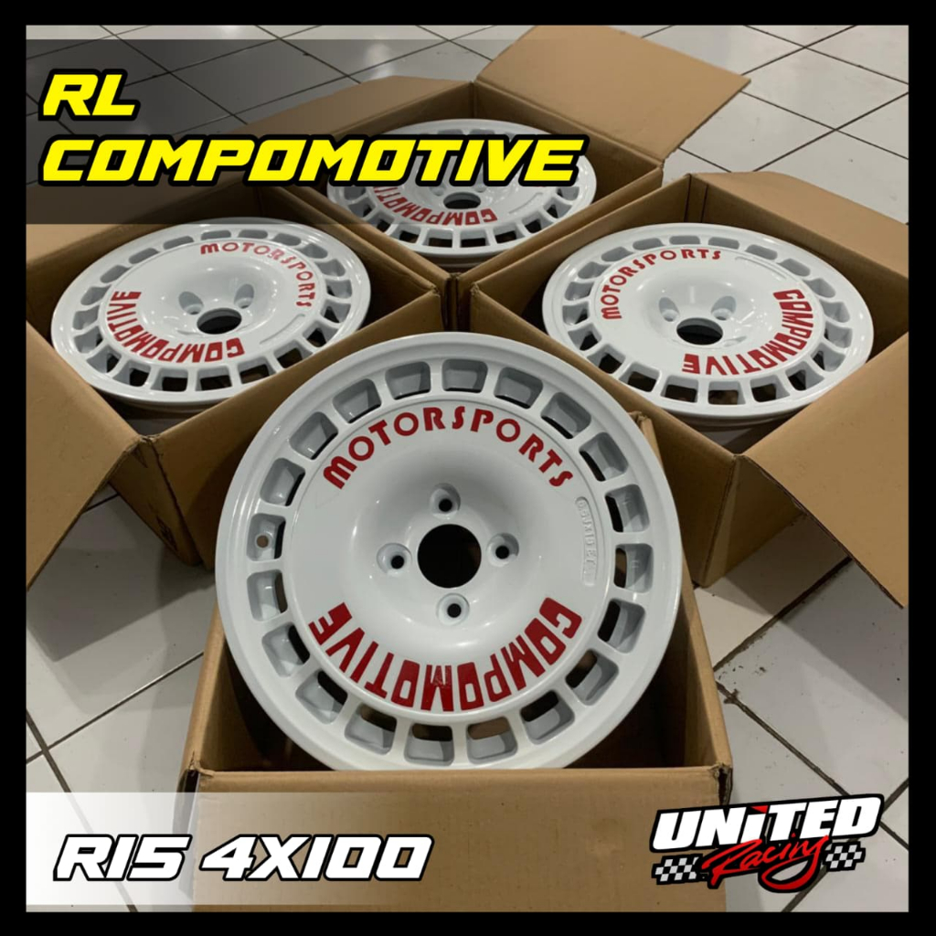 Velg RL Compomotive Ring 15 Pcd 4x100 Agya Brio Corolla R15 Velg Rally