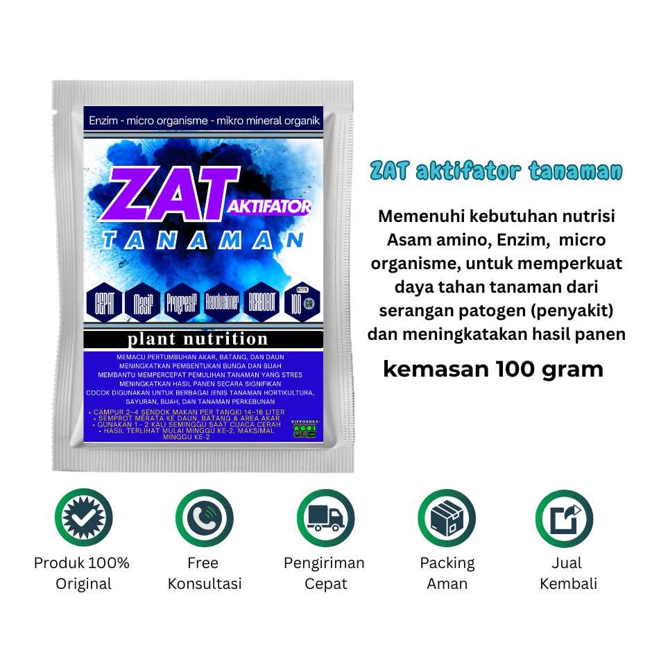 ZAT - ZAT AKTIFATOR TANAMAN 100 gram | Perangsang Tumbuh | Pemulih Stres | Penguat Akar dan Daun