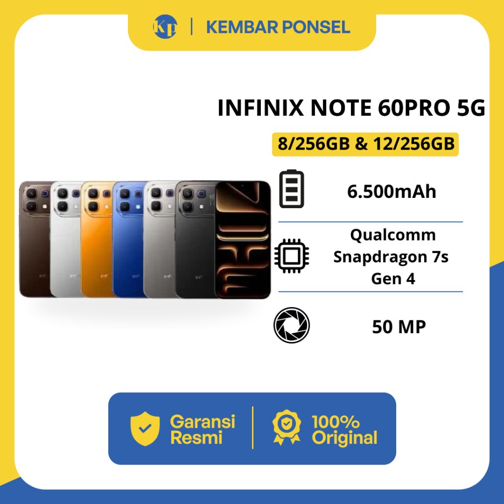 INFINIX NOTE 60 PRO 5G 8/256GB & 12/256GB NEW GARANSI RESMI NASIONAL INFINIX 12 BULAN