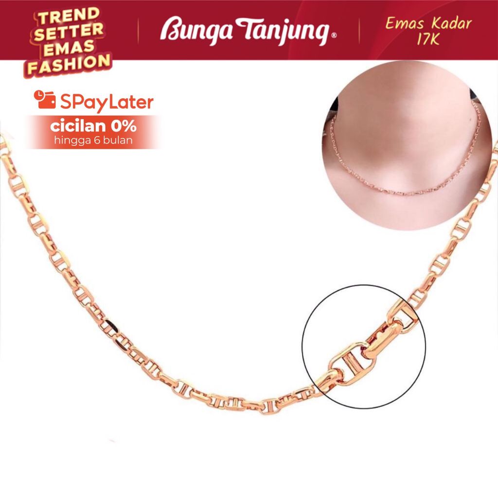 KALUNG HERME ROSE GOLD - EMAS 17K - BUNGA TANJUNG GOLD