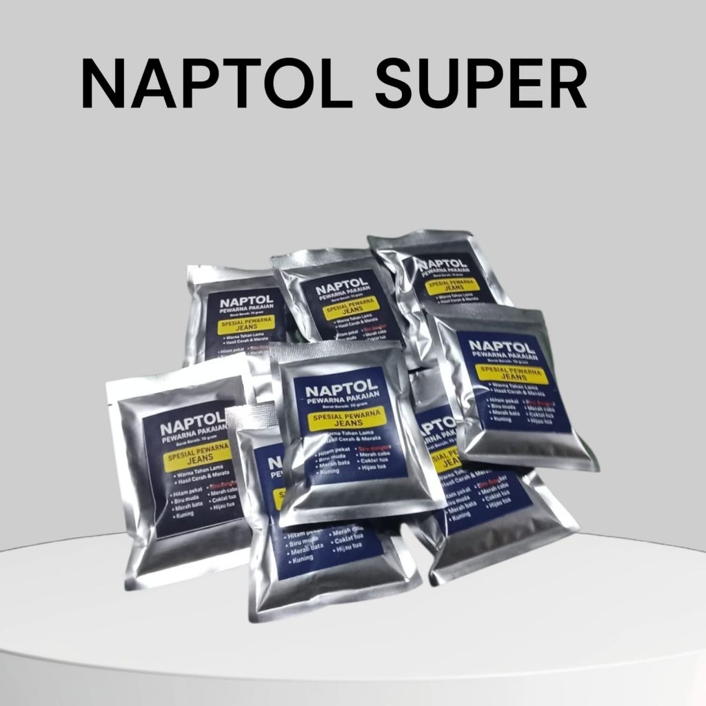 Naptol Pewarna 70gr Pakaian celana jeans dan kain katun super pekat