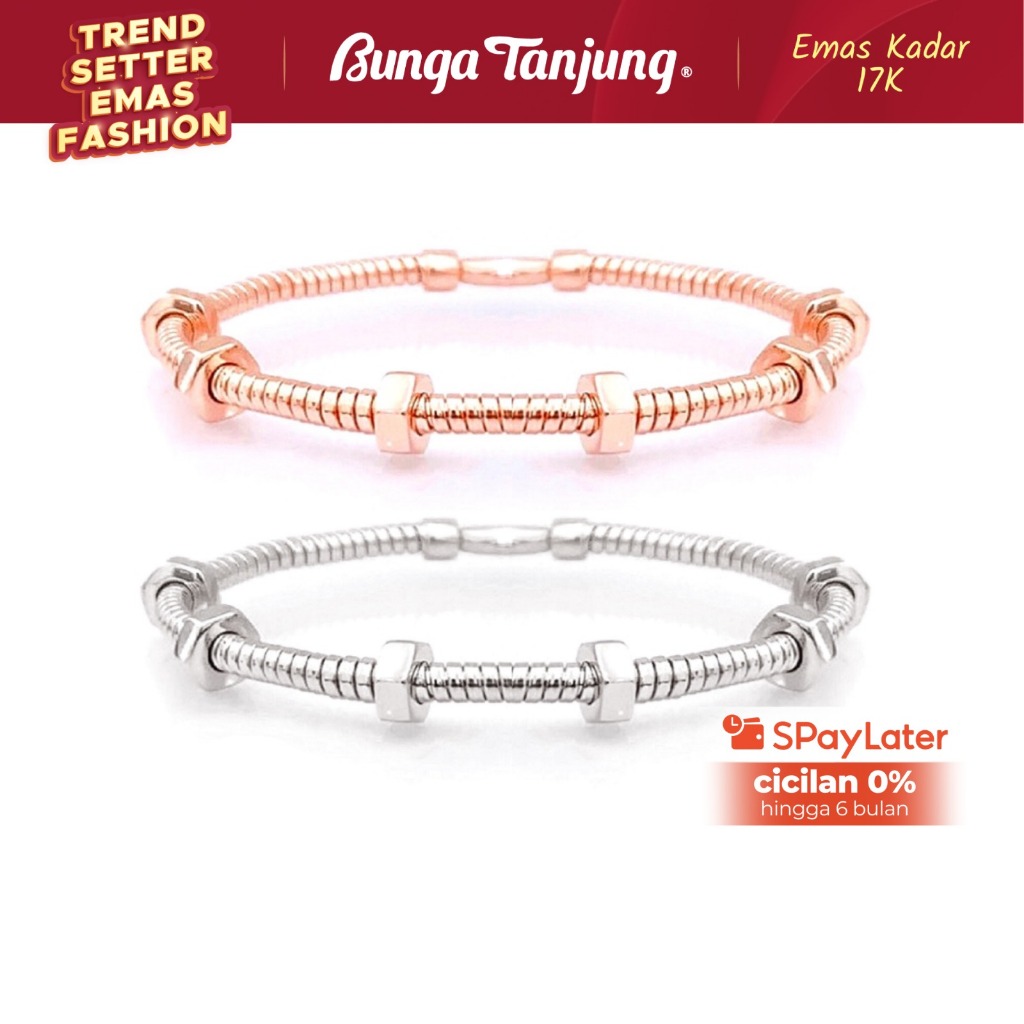 GELANG BANGLE ECROW - EMAS 17K - BUNGA TANJUNG GOLD