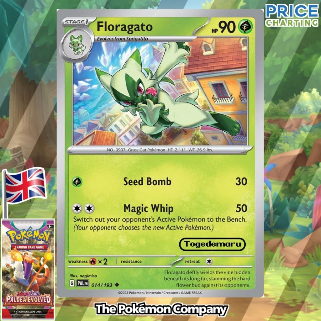 Kartu Pokemon TCG Inggris Floragato 014/193 PAL en