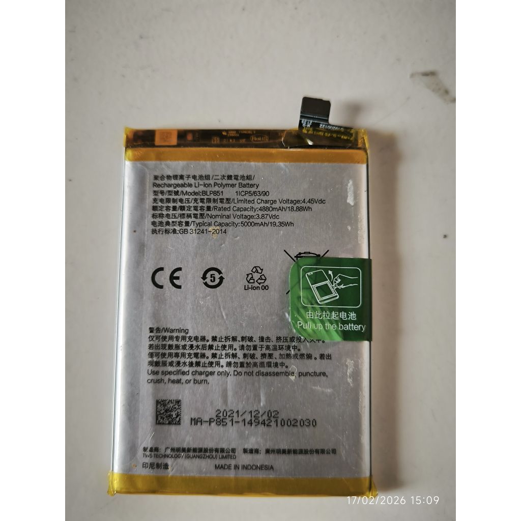 BATERAI OPP0 BLP851 ORI COPOTAN(Garansi)
