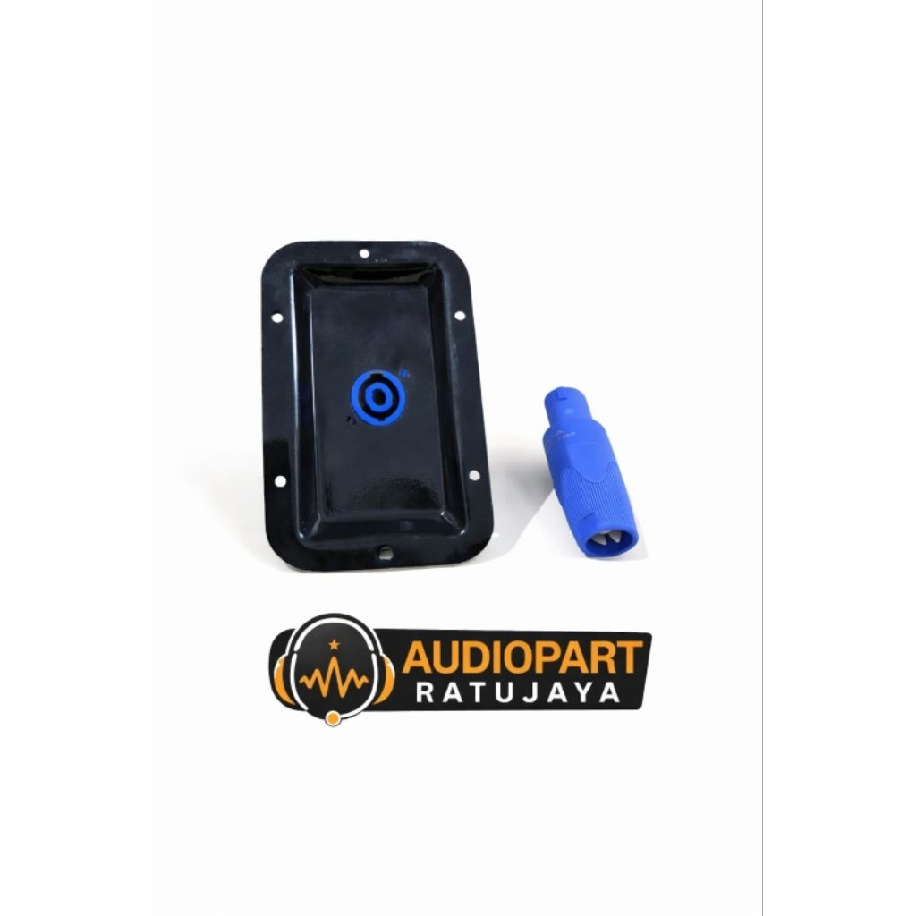 PAKET HEMAT ( PLAT SPIKON 9X13 1 LUBANG + 1 PCS SOKET SPIKON BMA BIRU + 1 PCW JACK SPIKON BMA BIRU )