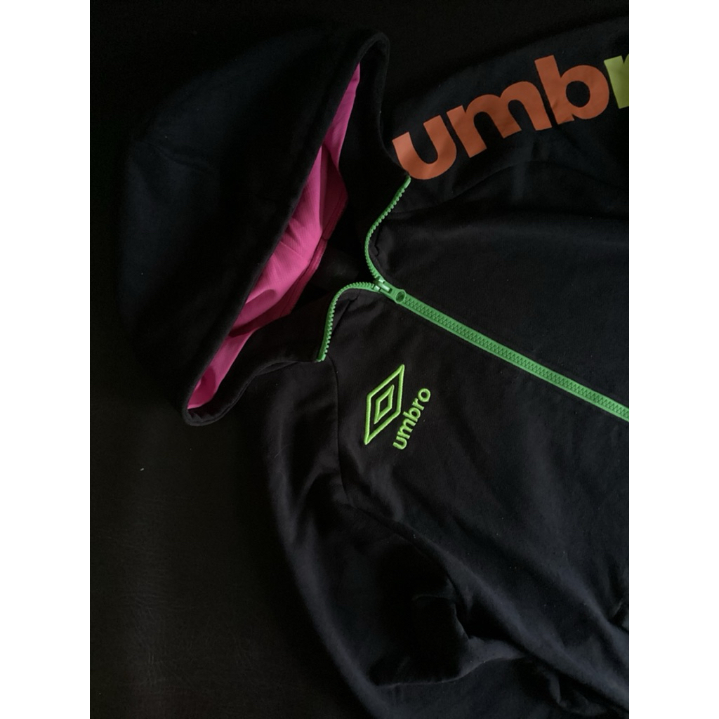 Sweather Hoodie Zipper Running Umbro Black