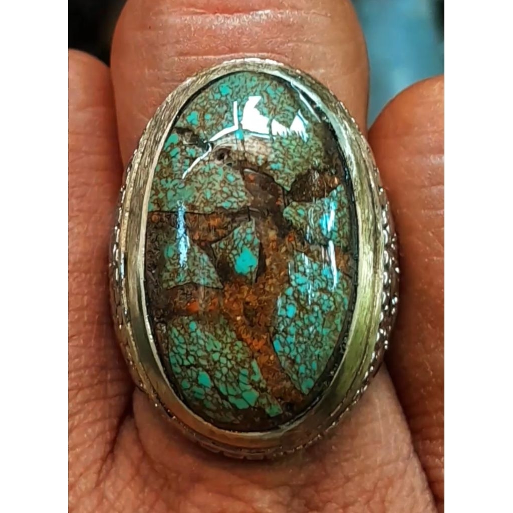 Pirus Persia gradasi hijau ceplok kuro urat emas jumbo