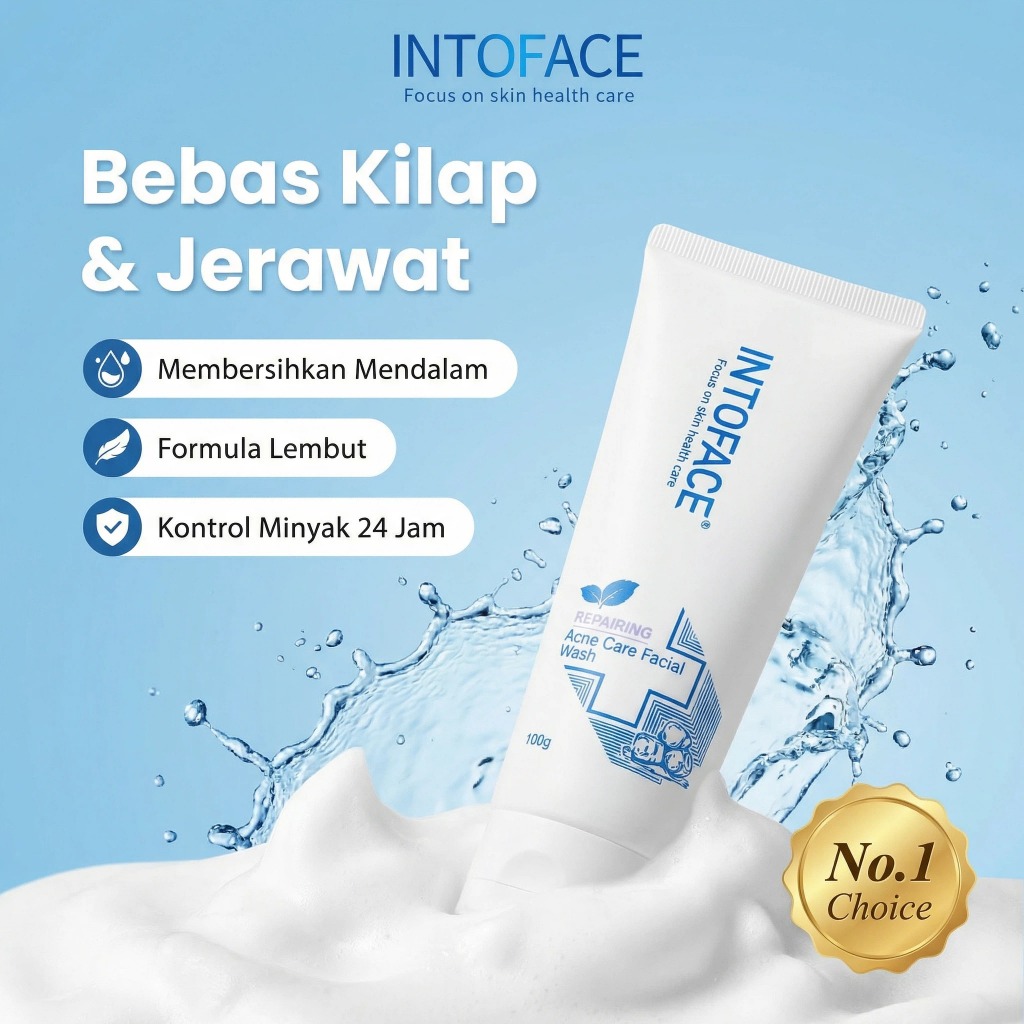 INTOFACE Acne Care Facial Wash – Sabun Cuci Muka Jerawat, BPOM Certified, Aman untuk Remaja & Kulit 