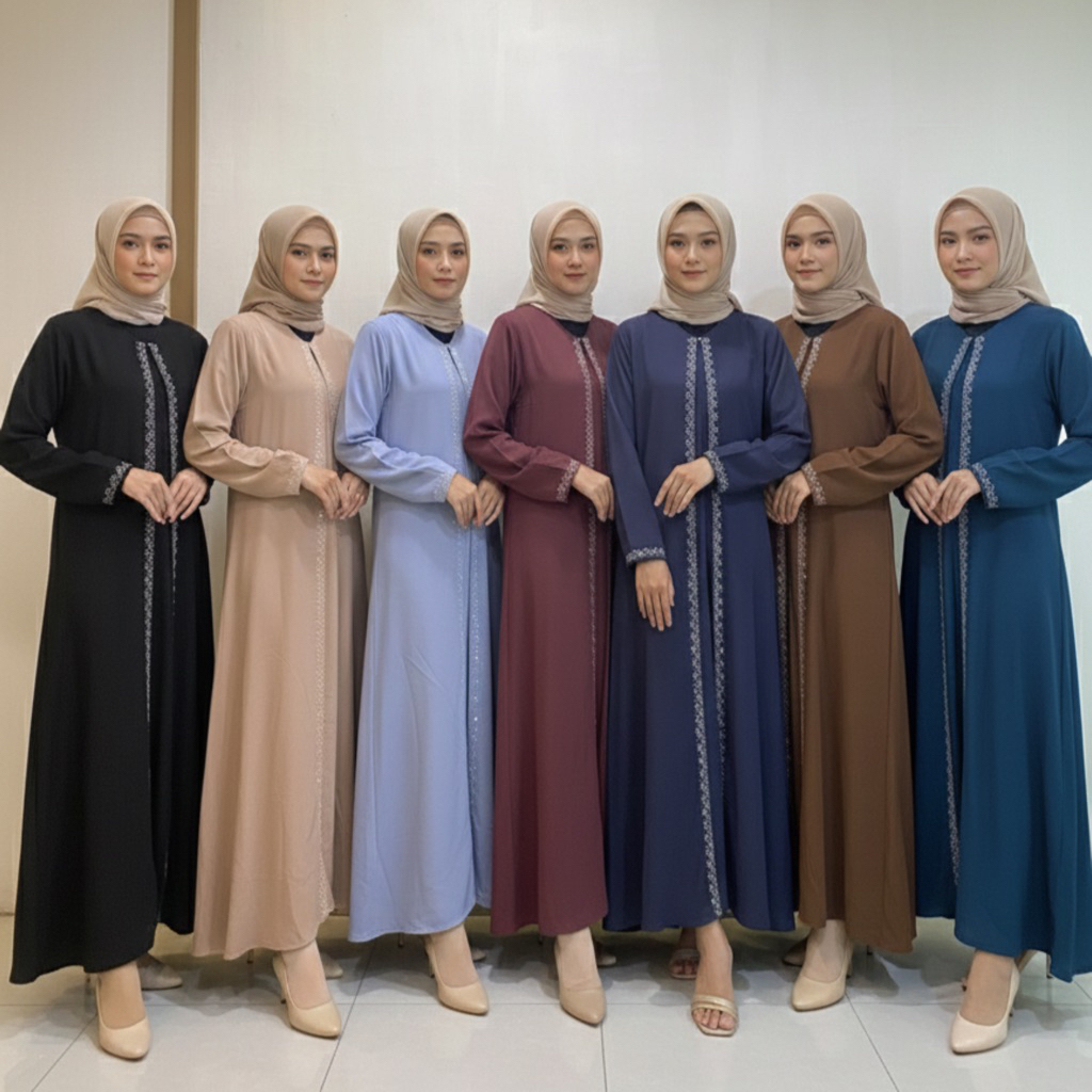 ABAYA ROMPI ALUNA SERI 8 WARNA ANTI UV DEWASA MAXY  Muslim Gamis Wanita Arab Syari