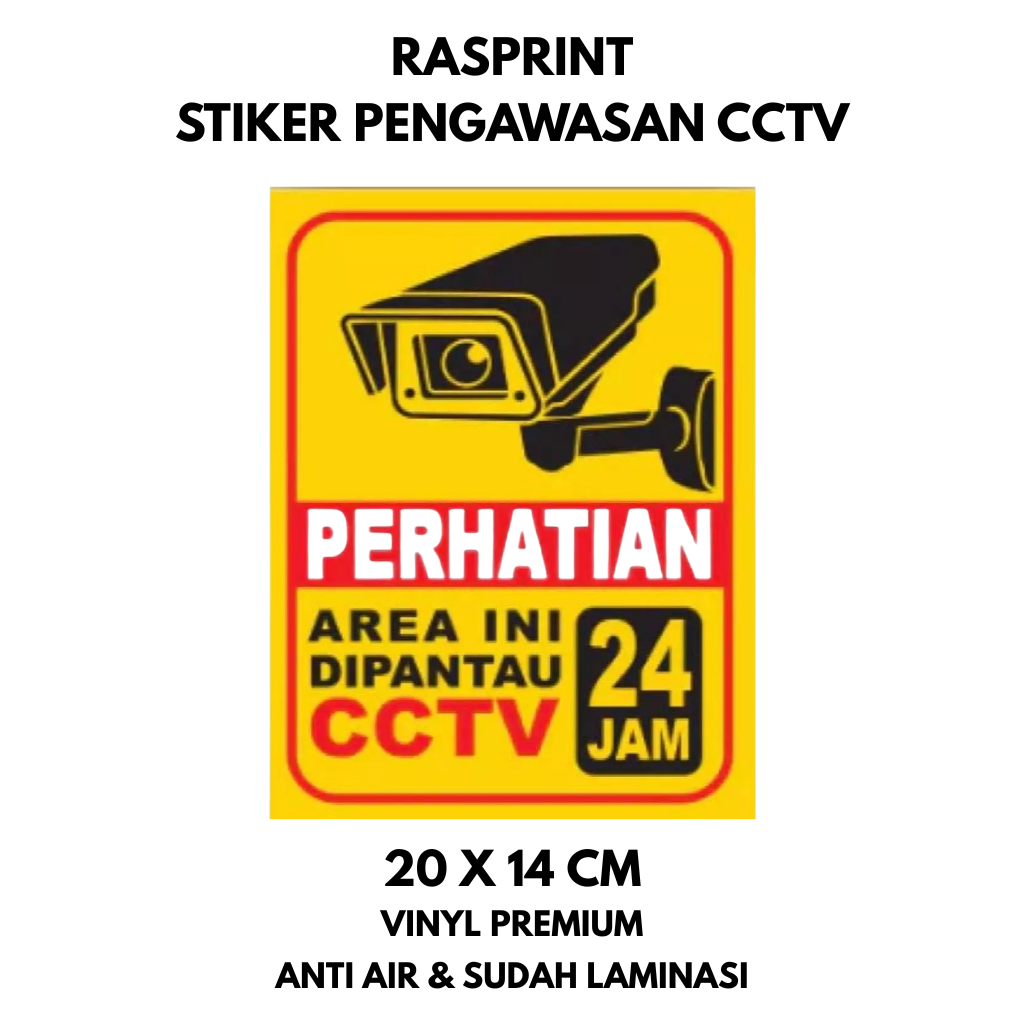 Stiker pengawasan CCTV, Stiker CCTV, Stiker Peringatan CCTV , Stiker Pantauan CCTV, Stiker CCTV