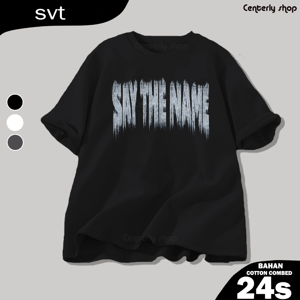 Kaos SEVEN TEEN globe NEW say the name Katun combed 24s Unisex Oversize CARAT Mingyu