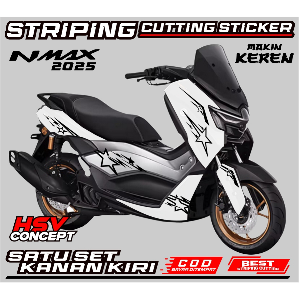 Cutting Sticker Striping NMAX TURBO 2024 2025 Neo, Neo S, Turbo, Turbo TechMax, dan Turbo TechMax Ul