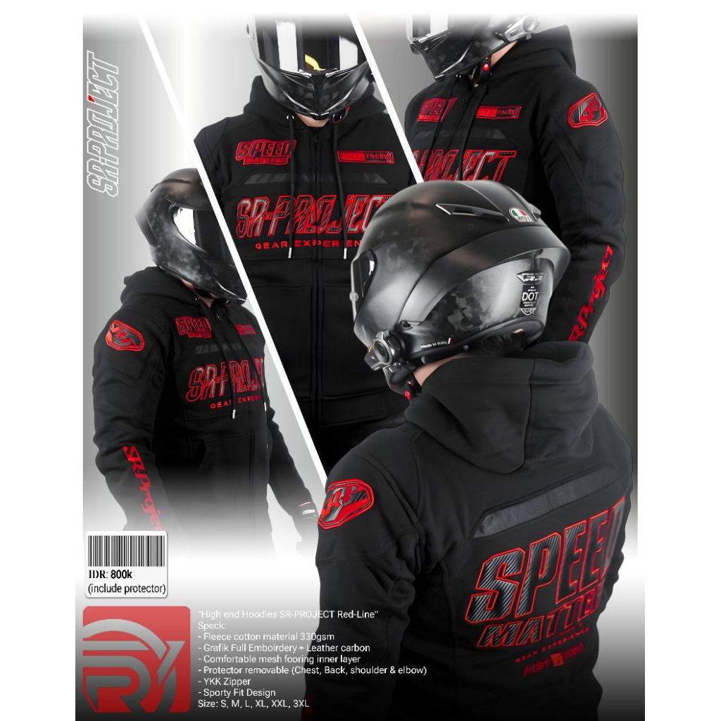 HOODIE SR-PROJECT Carbon RED LINE Edition | High end Hoodies
