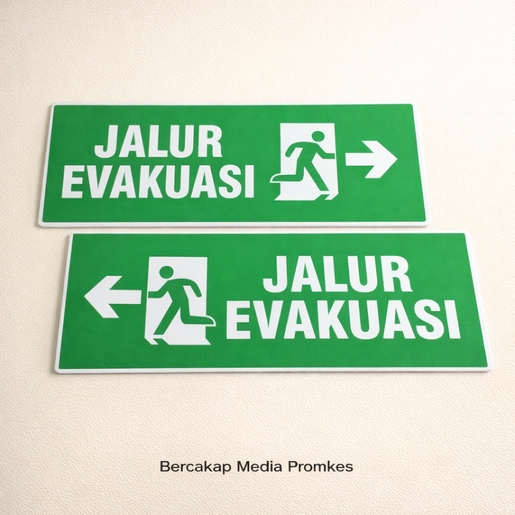 Akrilik Rambu Jalur Evakuasi K3 | Akrilik Sign Evakuasi, Tanda Jalur Evakuasi, Keselamatan