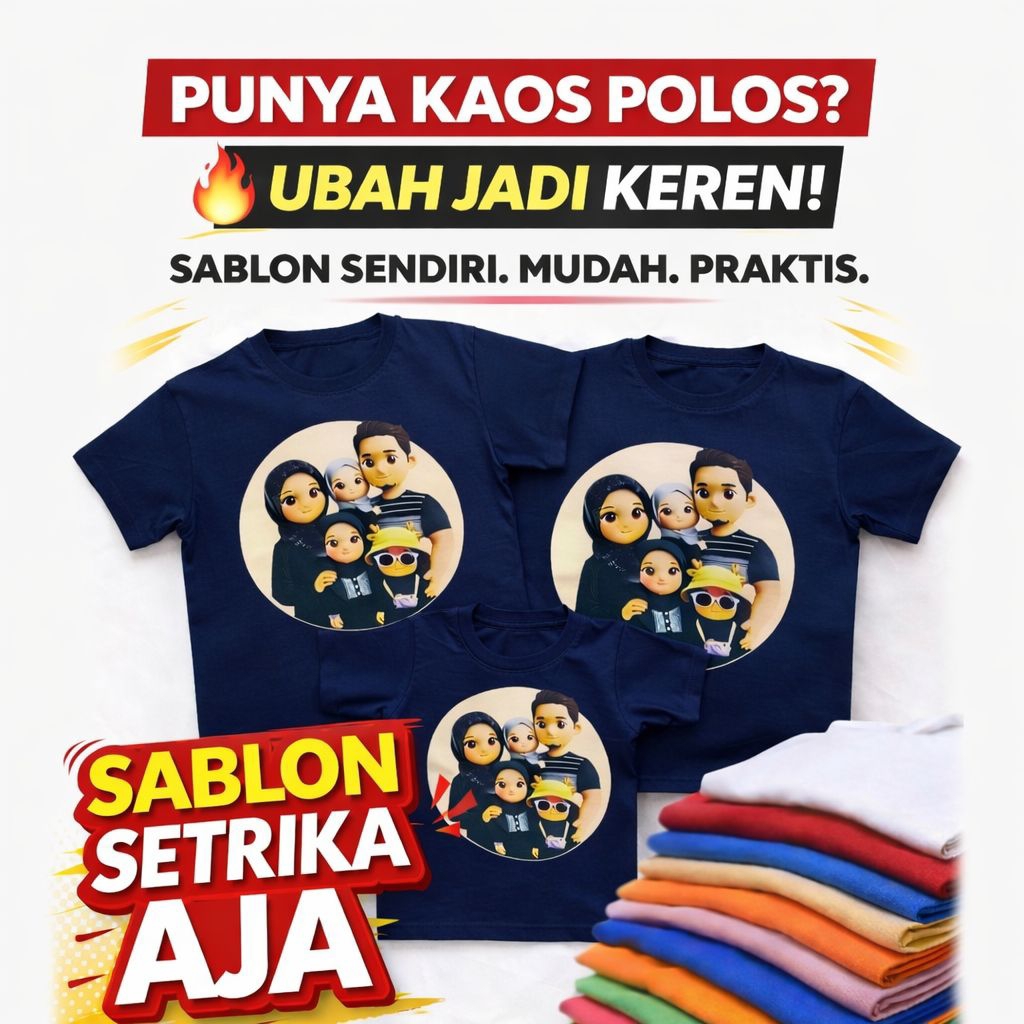 sablon huruf & karakter DTF | DIY kids activity kit/anak/kaos distro/kaos murah/kaos