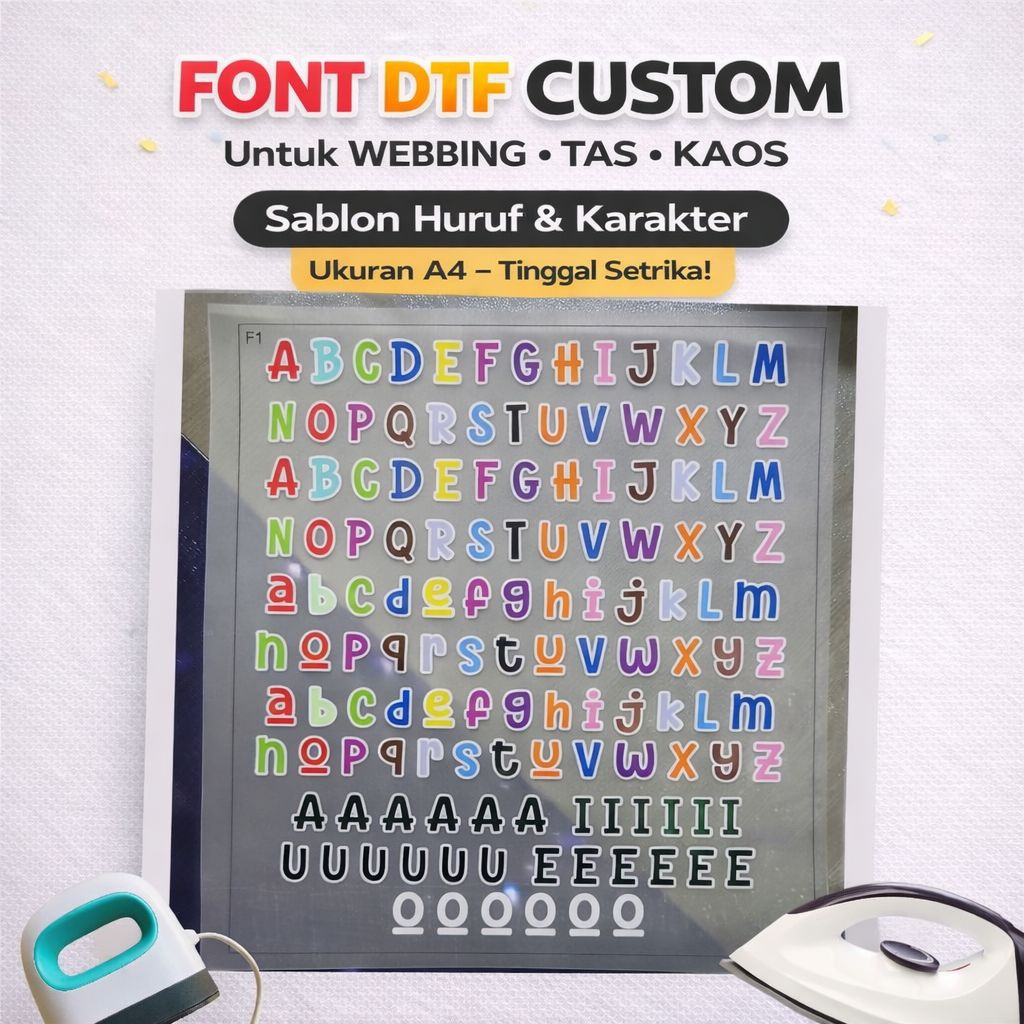 158pcs sablon huruf webbing keychain | huruf | webbing | FONT DTF sablon A-Z | Huruf Alphabet DTF da