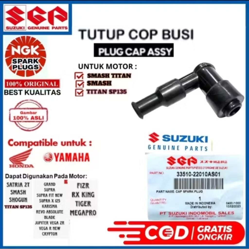 promo obral cangklongan busi ngk / kop busi ngk / kop busi motor ngk / tutup busi motor ngk
