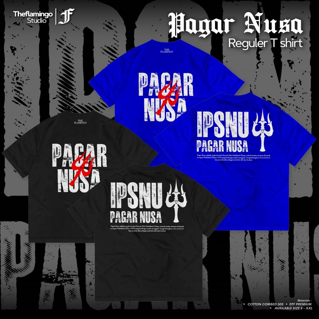 KAOS PAGAR NUSA IPSNU Biru Benhur & Hitam / Baju PN Silat Nahdlatul Ulama Gasmi - TFA9983