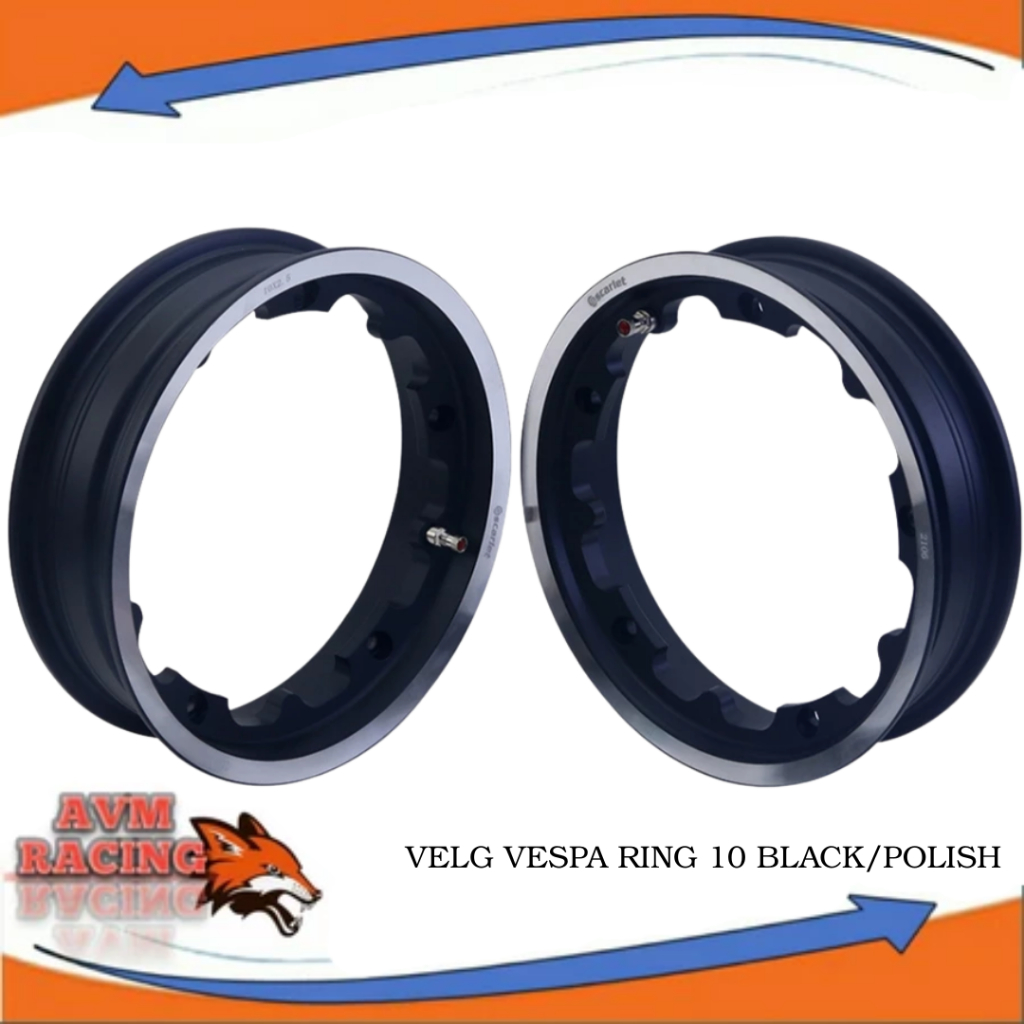 VELG VESPA TUBLES SCARLET - Pelek Velk Velg Tubles Vespa Px Sprint PTS Pxe Exclusive Excel Ring 10
