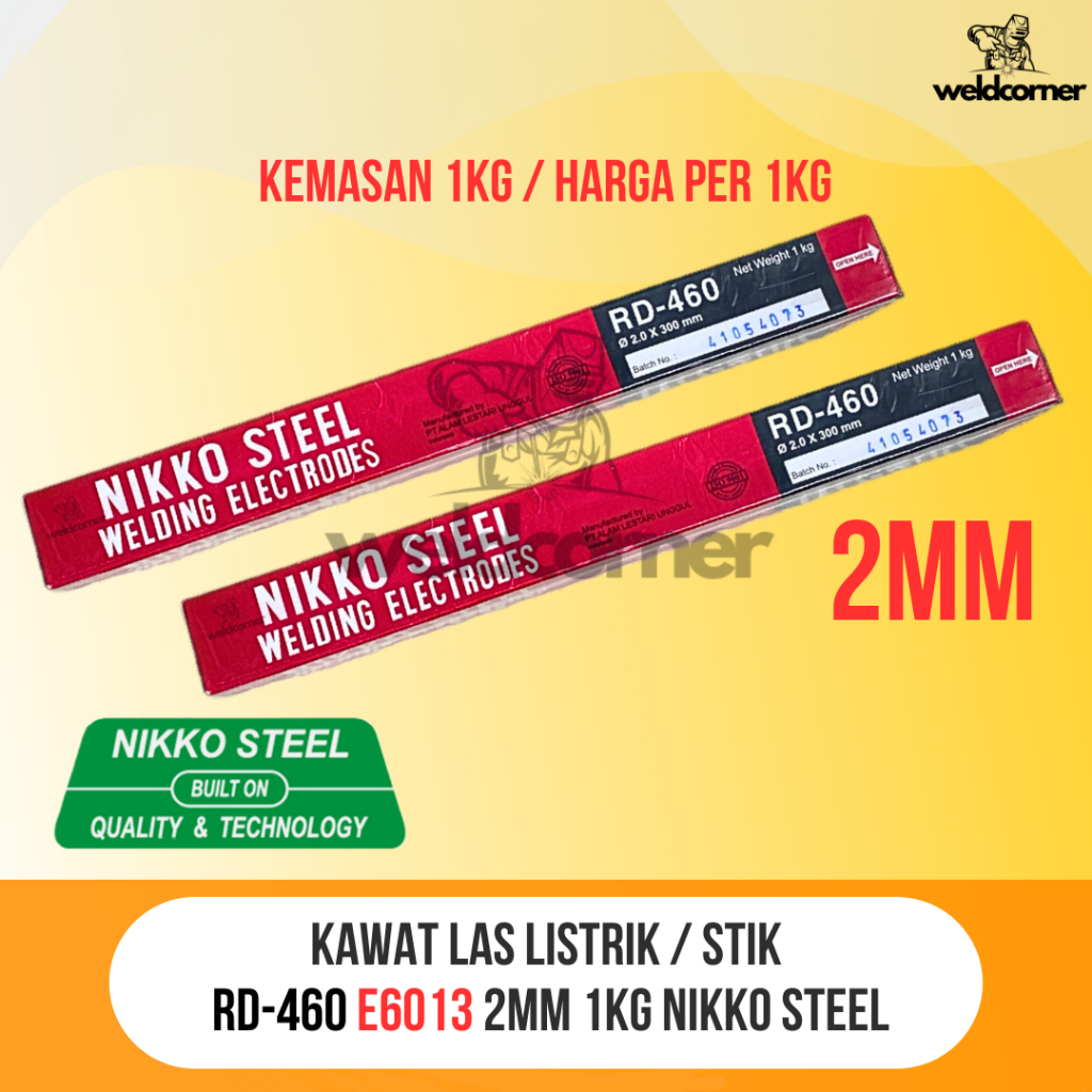 KAWAT LAS NIKKO RD460 2MM 1KG E6013 / NIKKO STEEL RD-460 2.0 / NIKKO STEEL RD 460 2,0