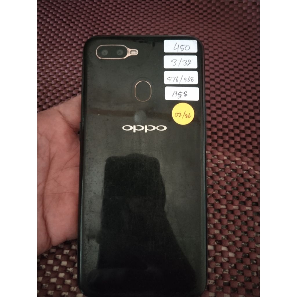 oppo a5s ram 3/32 batang, hp siap pakai, lecet pemakean