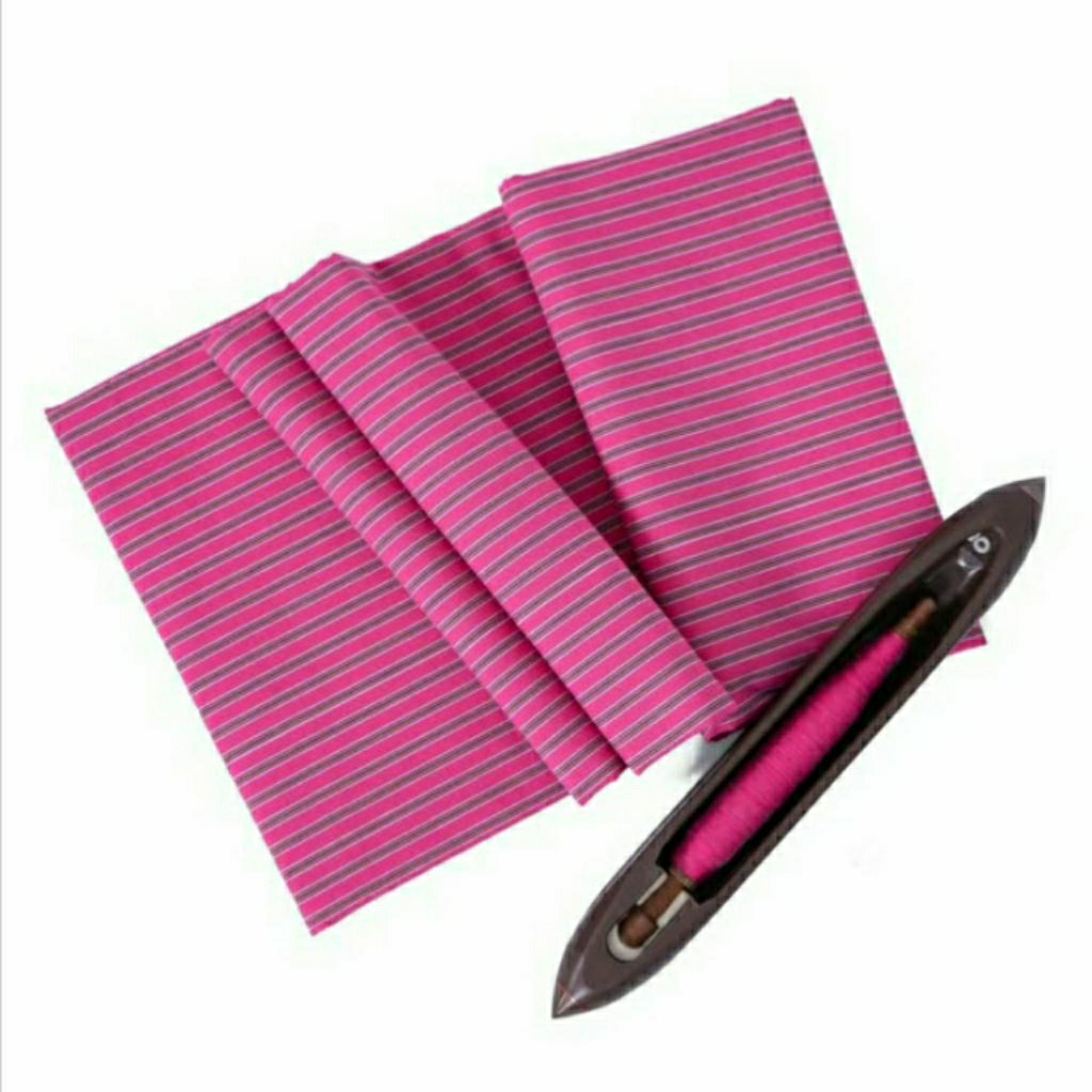 Kain Lurik Pink Bhayangkari / Batik Lurik Pink Cerah Halus