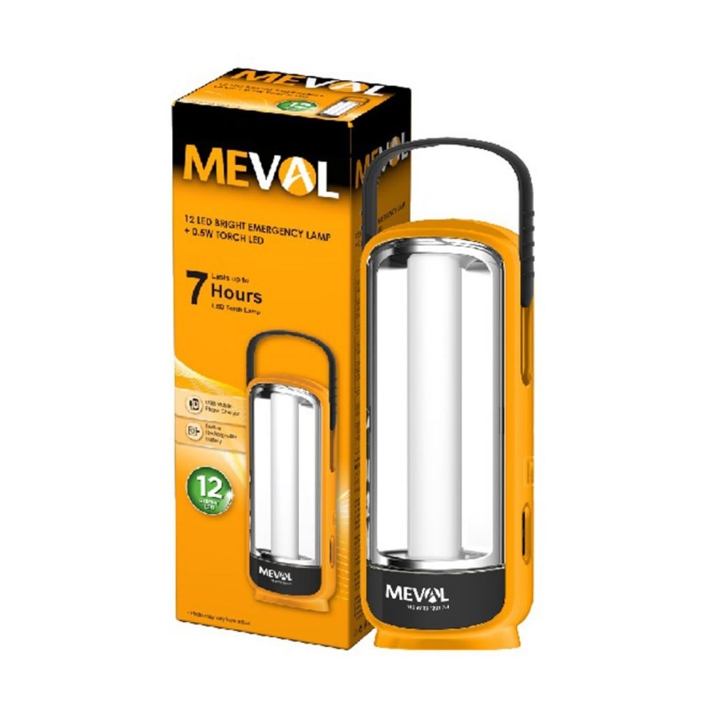 Lampu Emergency Multifungsi + Senter Meval 12 LED