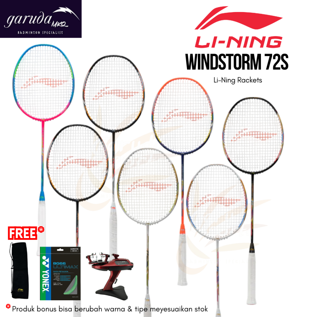 Raket Badminton Lining WINDSTORM 72S / WINDSTORM S / Wind STORM 72 s / WS 72
