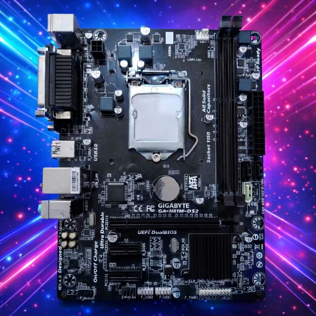 Motherboard Intel gen 4 Gigabyte H81M Include Backplate