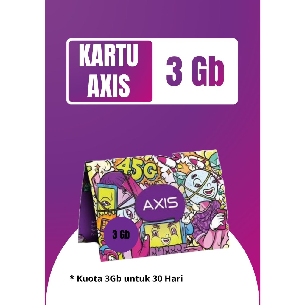 Kartu Perdana Axis 3GB 30Hr - Nasional