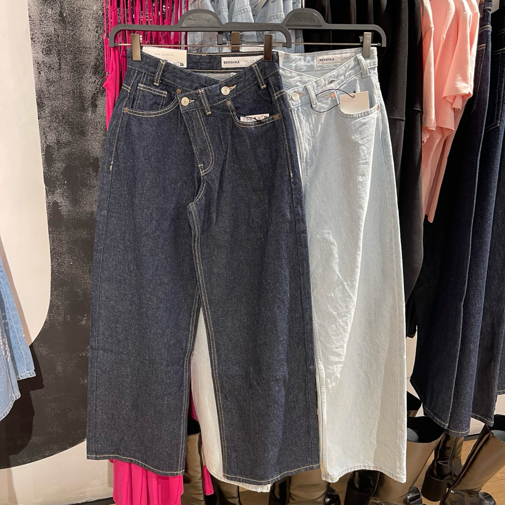 Jeans Wide Leg Petite BERSHKA Women Jastip (jasa titip)