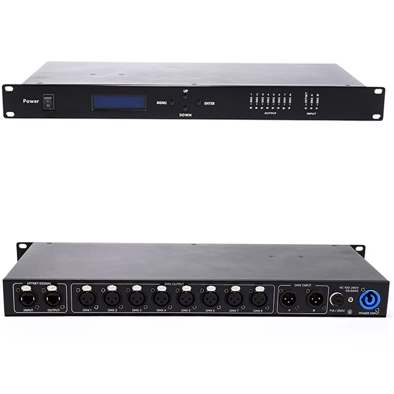 ArtNet DMX Splitter 8 Port AD-8 Support sACN DMX512 – 8 Universe 4096 Channel Ethernet Lighting Cont