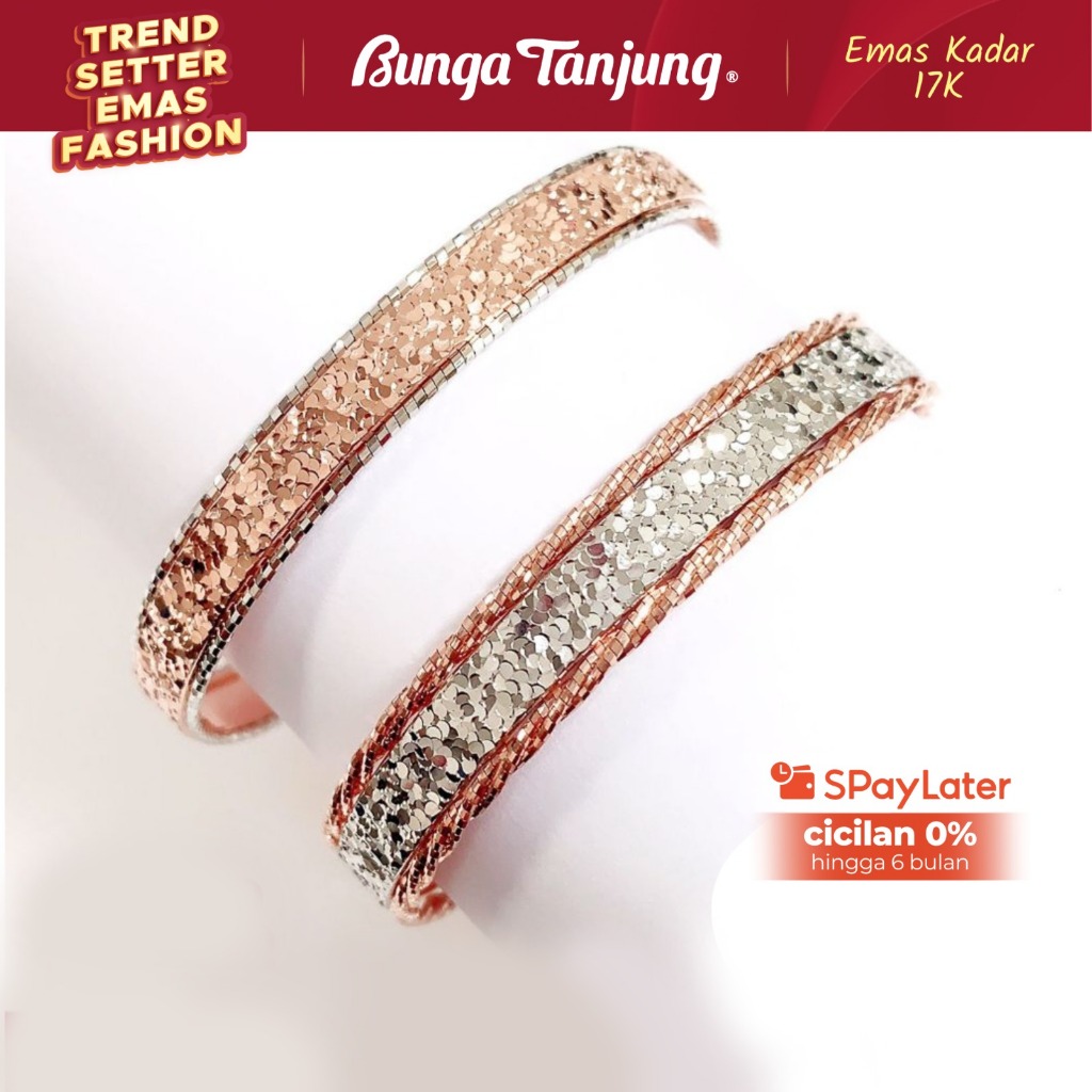 GELANG LAYER CHOKER SHIMMER - EMAS 17K - BUNGA TANJUNG