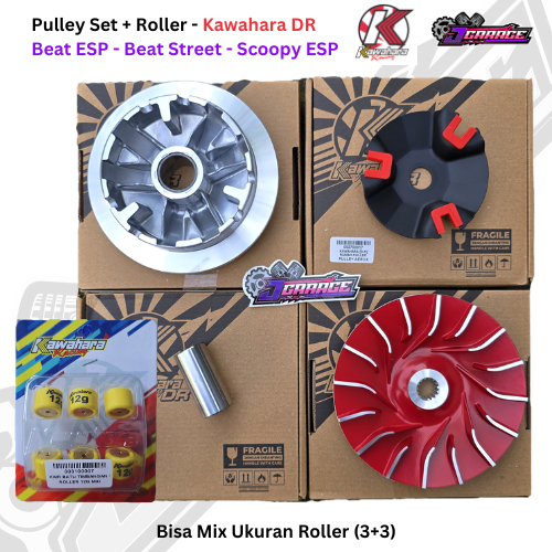Pulley Set / Rumah Roller + Roller isi 6 - Kawahara DR - Beat POP - Beat ESP - Beat Street Old - Sco