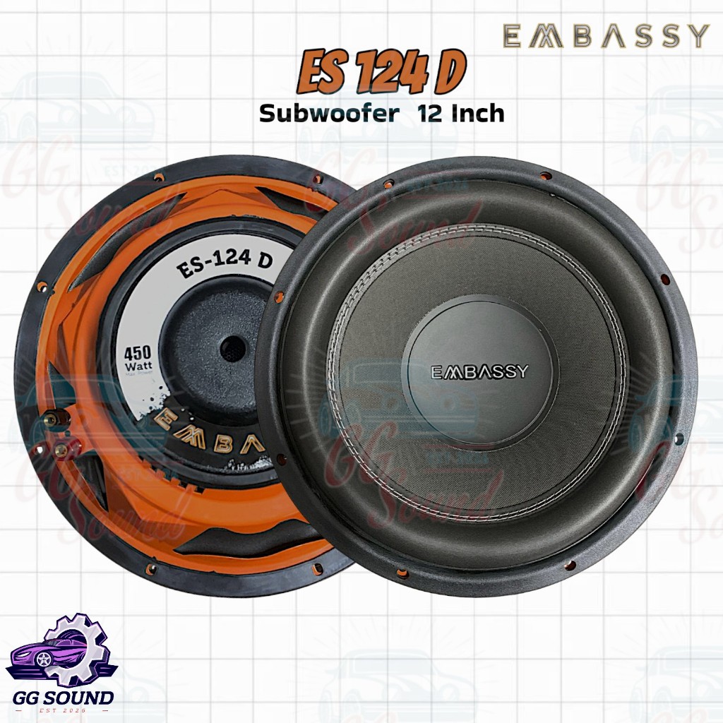 SUBWOOFER EMBASSY ES 124D DOUBLE VOICE COIL 12INCH