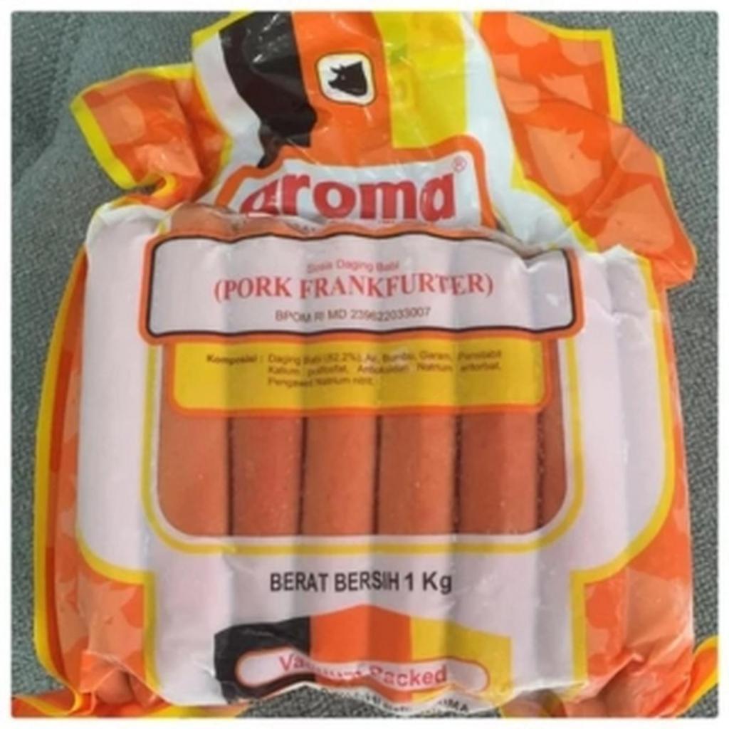 Sausage Pork Frankfurter AROMA 1000gr / 1kg Sosis Babi Non Halal