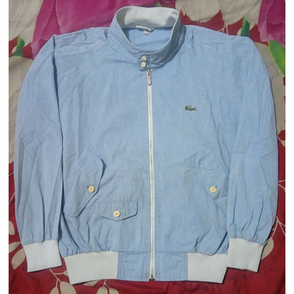 Jaket Vintage Casual Harrington Lacoste Baby Blue