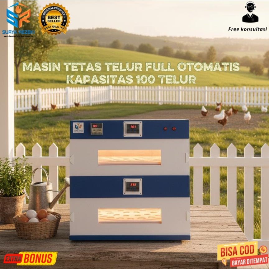 Mesin Tetas telur kapasitas 100 telur ayam, bebek dan burung otomatis