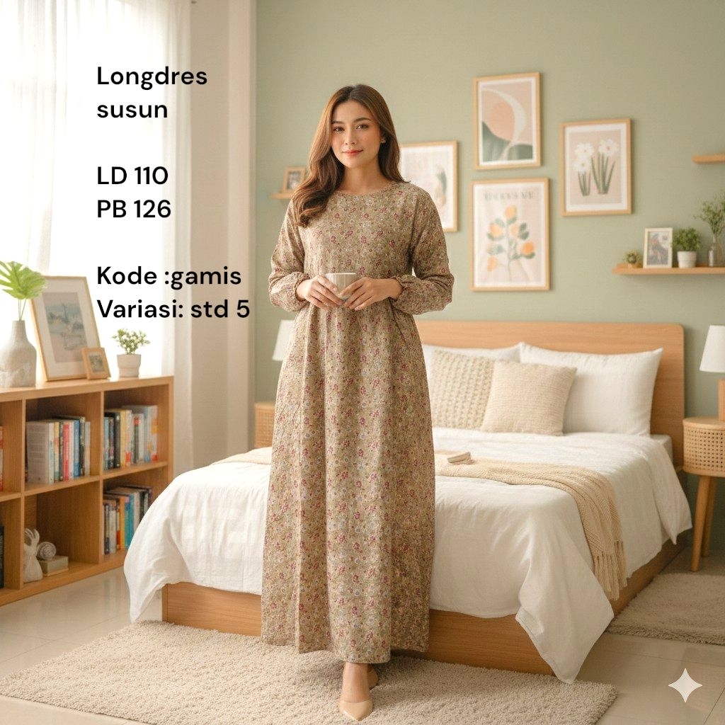 Gamis Susun Rayon Menyusui Gajah Putih Daster