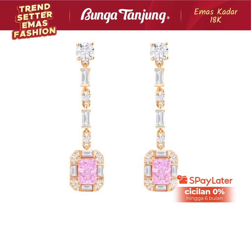 ANTING PINK CORE PANJANG SERIES - SDW GOLD - EMAS 18K - BUNGA TANJUNG GOLD